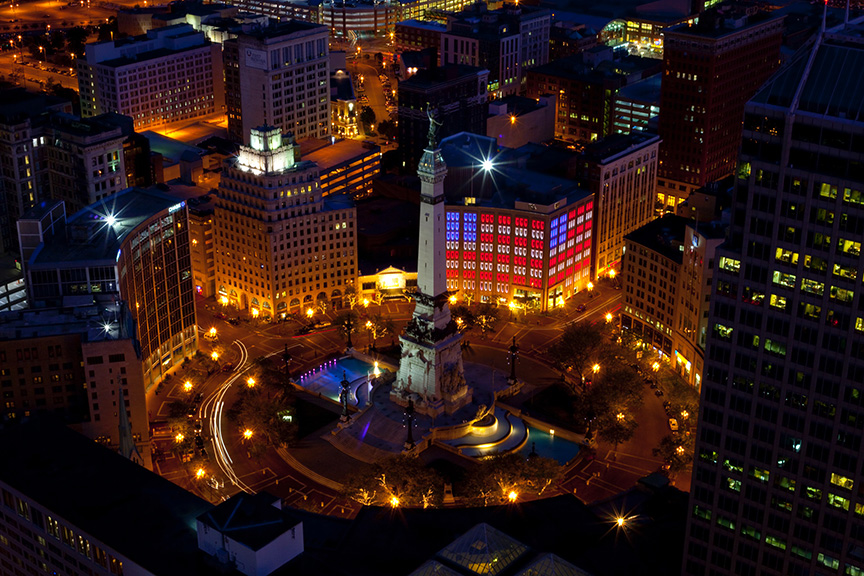 Aerial photo of Indianapolis Monument Circle