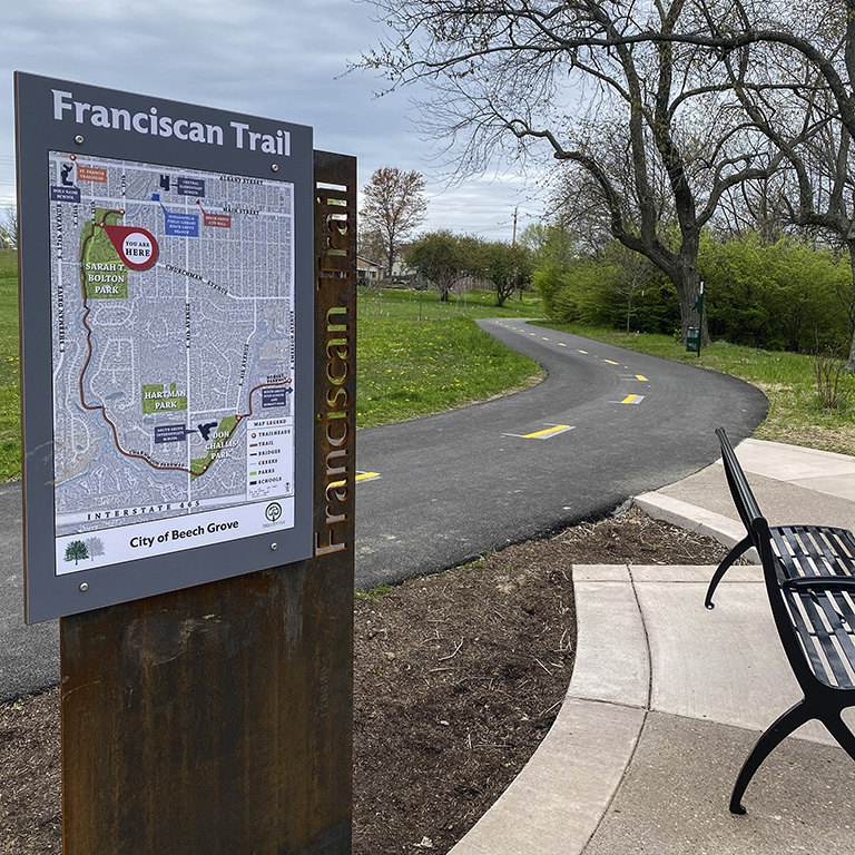 Franciscan Trail sign and path