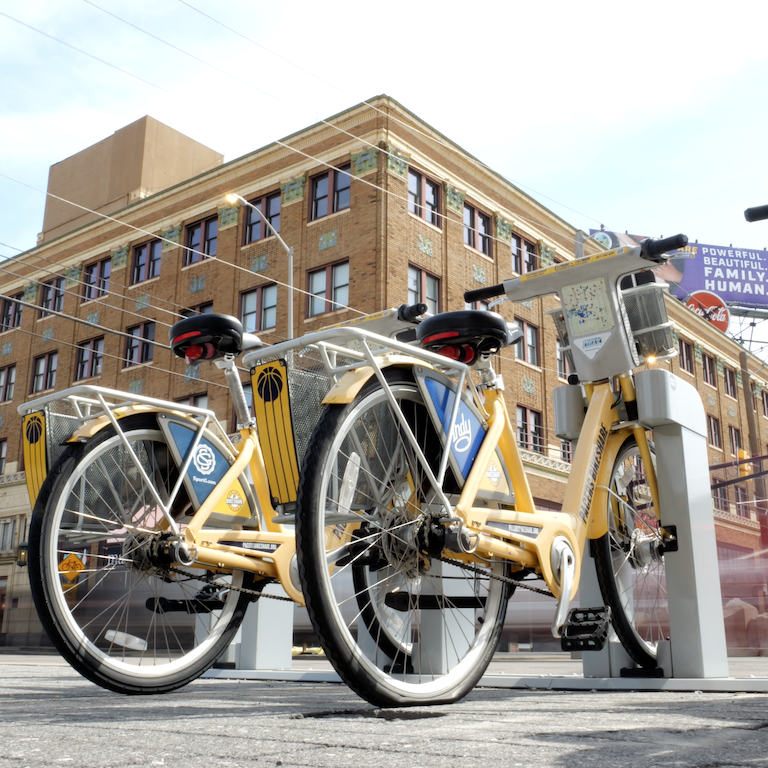 Indiana Pacers Bikeshare in Fountain Square