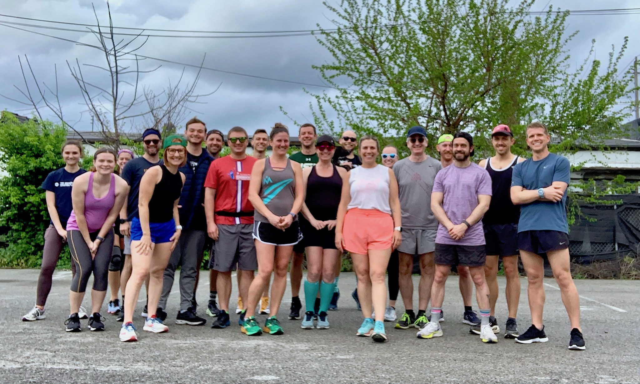 Group photo of New Shoe Day members on a run