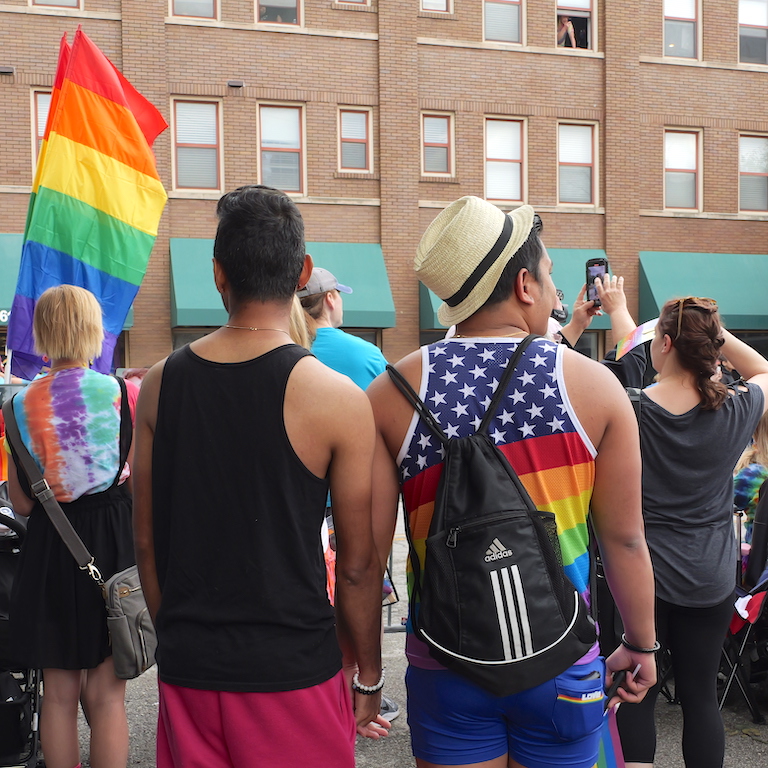 People celebrating at Indy Pride Parade