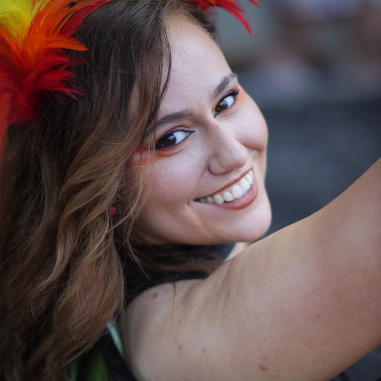 Woman dancing at Indy Pride