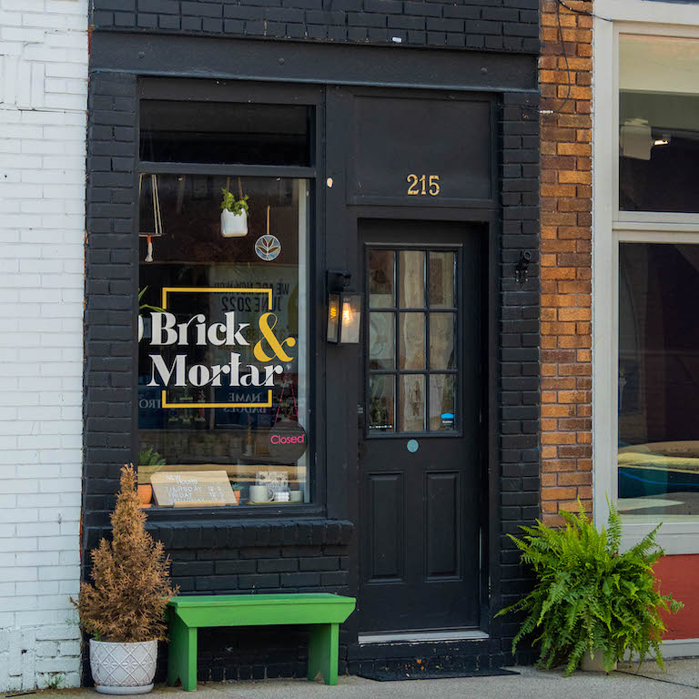 Exterior of the Brick & Mortar shop in Greenwood