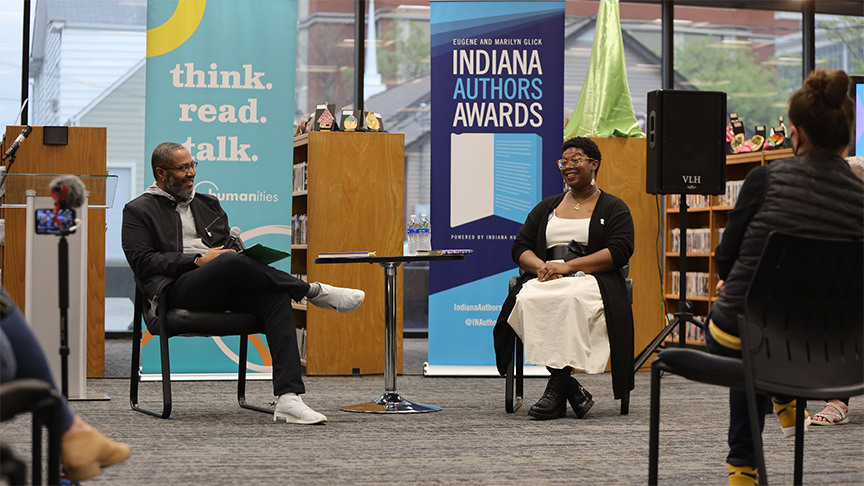 People speaking at the Indiana Authors Awards