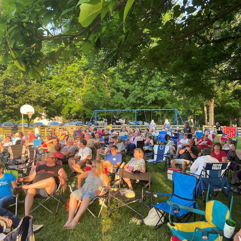People attending the Blues, Beer, and BBQ concert series