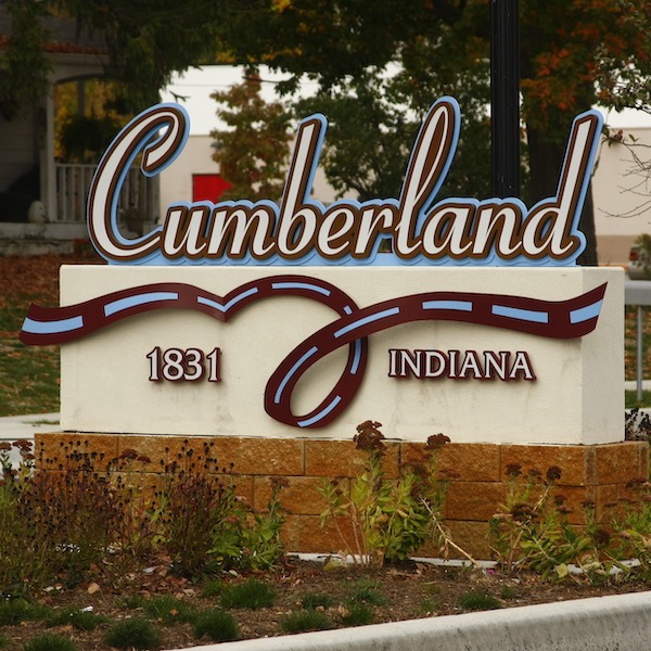 Town of Cumberland Indiana sign
