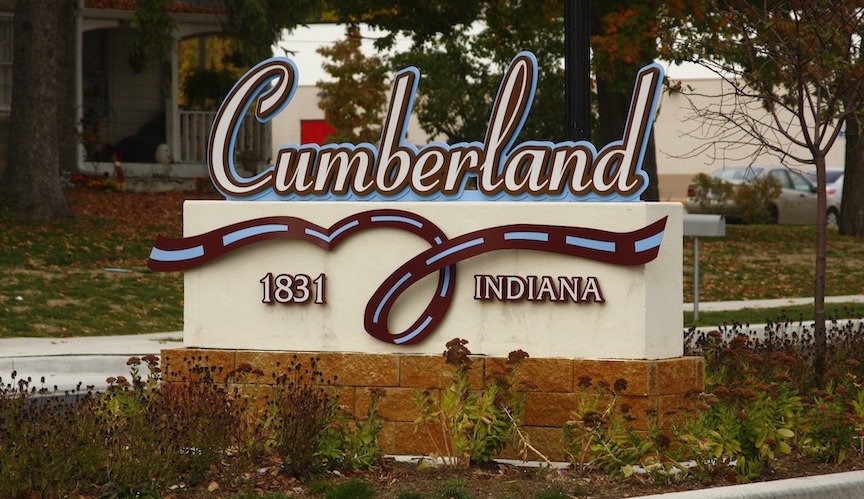 Sign welcoming you to the Town of Cumberland
