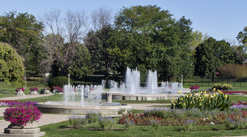 Fountain at the Sunken Gardens at Garfield Park