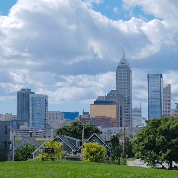 View of Indianapolis Skyline from Highland Park