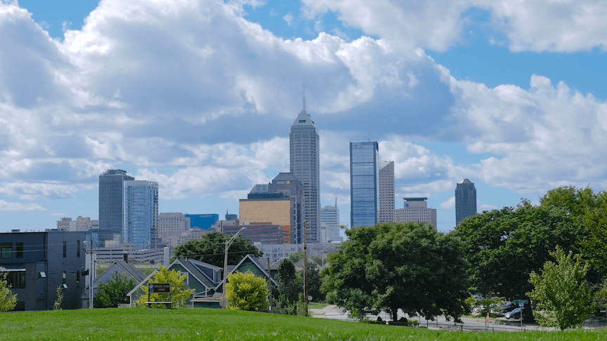 View of the Indianapolis Skyline from Highland Park