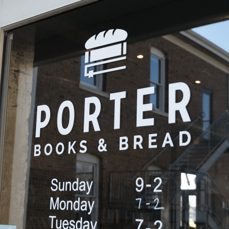 Sign at Porter Books and Bread