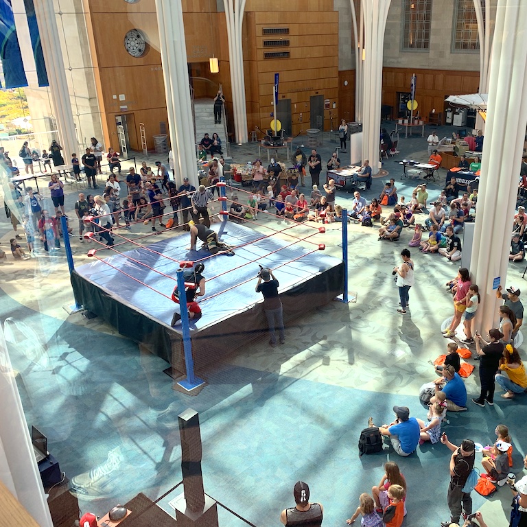 Wrestling Match at the Indianapolis Public Library