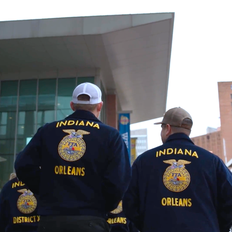 FFA Members walking in Indianapolis