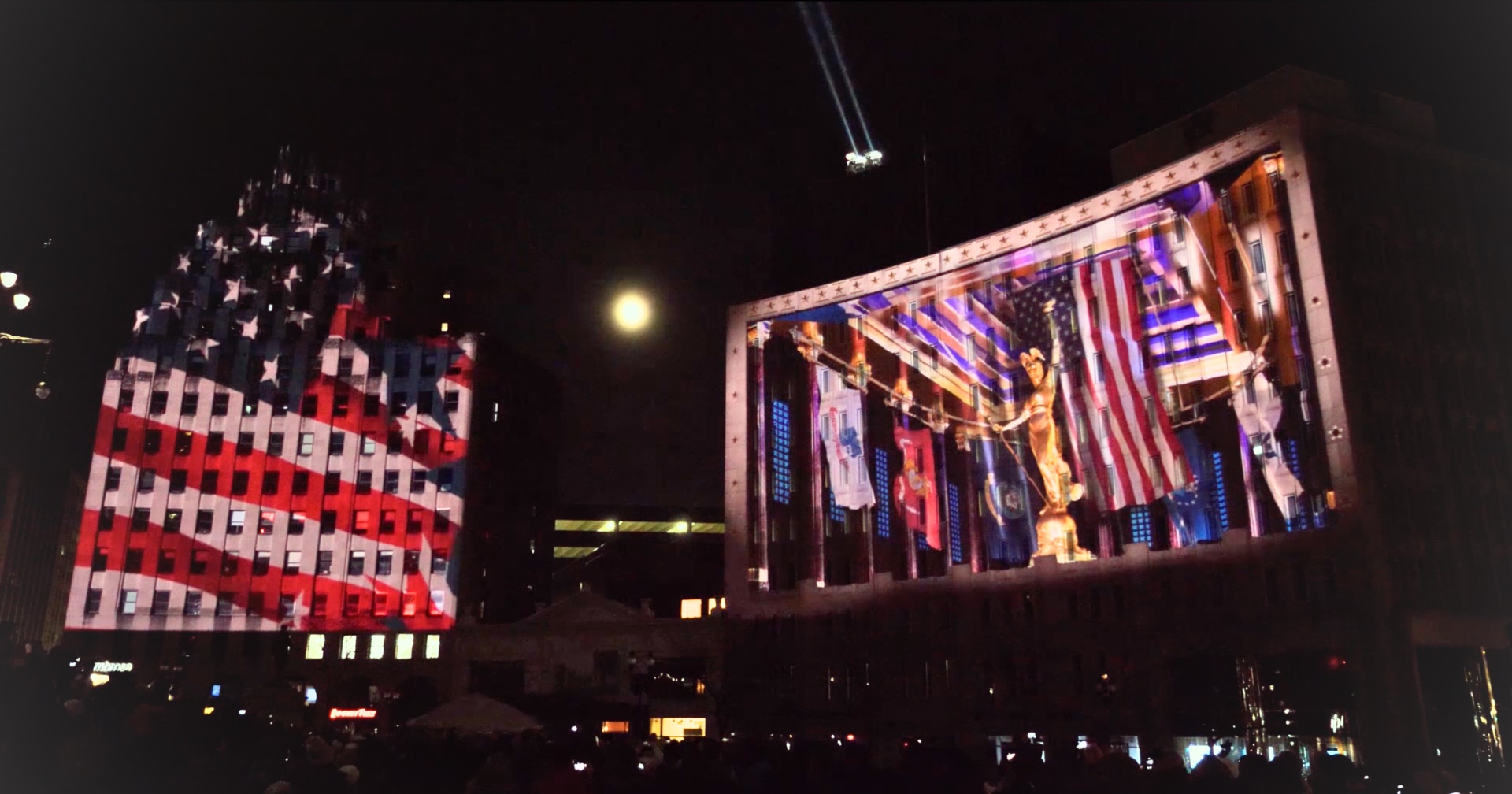 Shining a Light Projection on Monument Circle