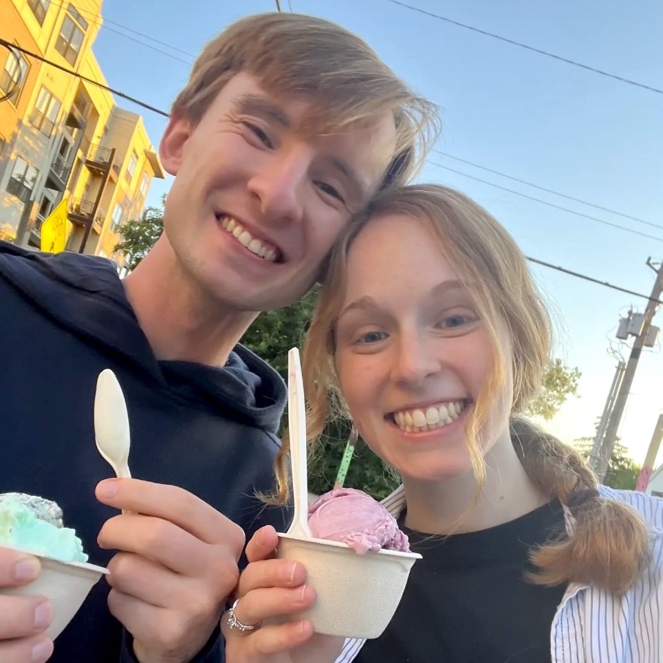 Getting ice cream after a walk on the Monon Trail