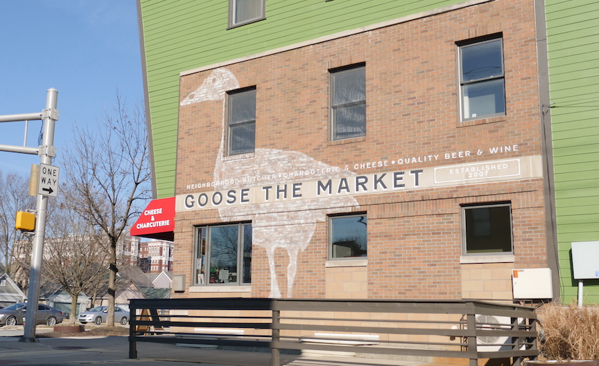 Exterior of local butcher Goose The Market