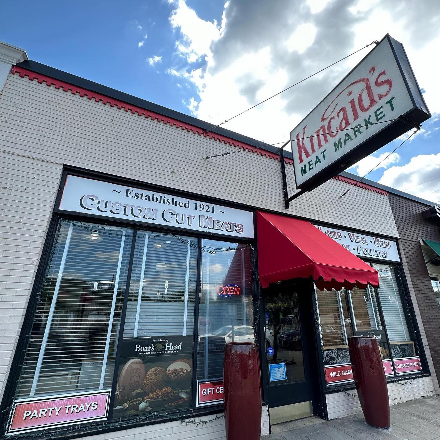 Exterior of local butcher Kincaid's Meat Market