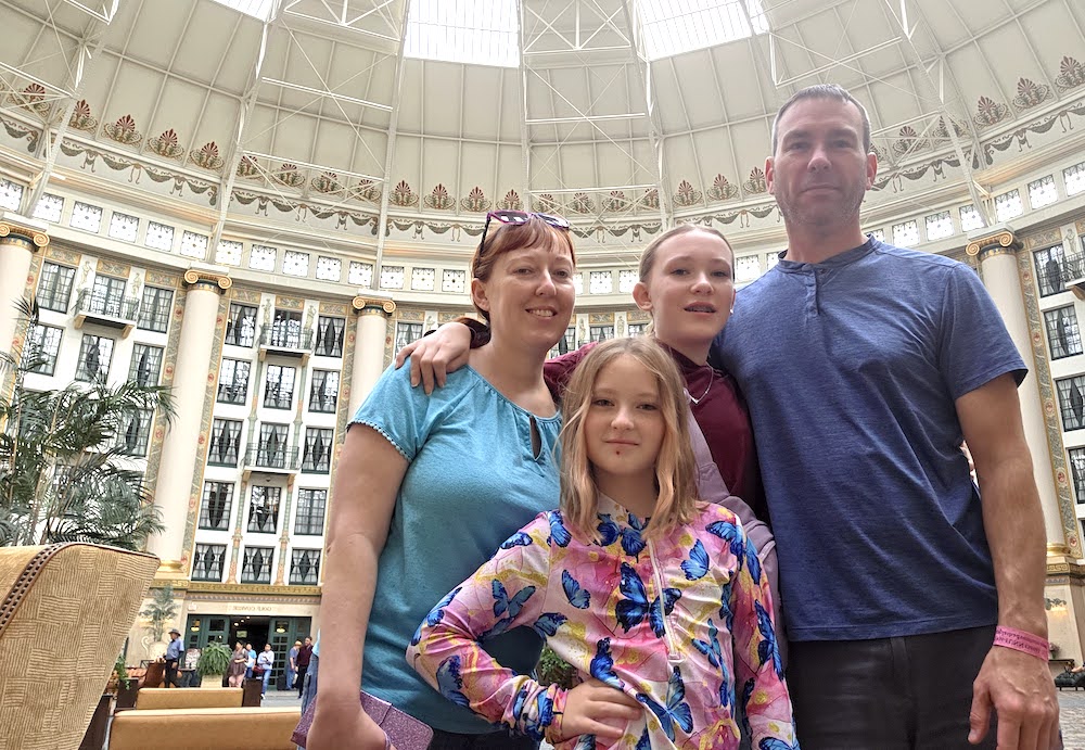 Lindsay Kennedy and family posing at West Baden