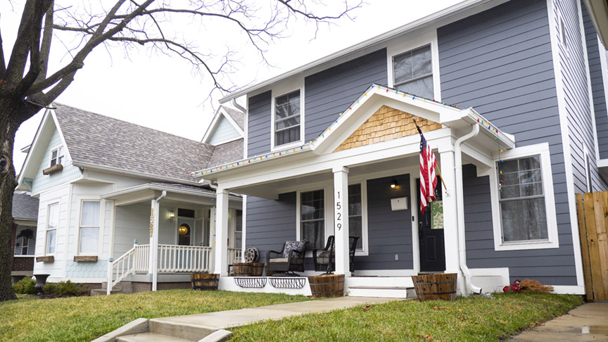 Exterior of houses in the Cottage Home neighborhood